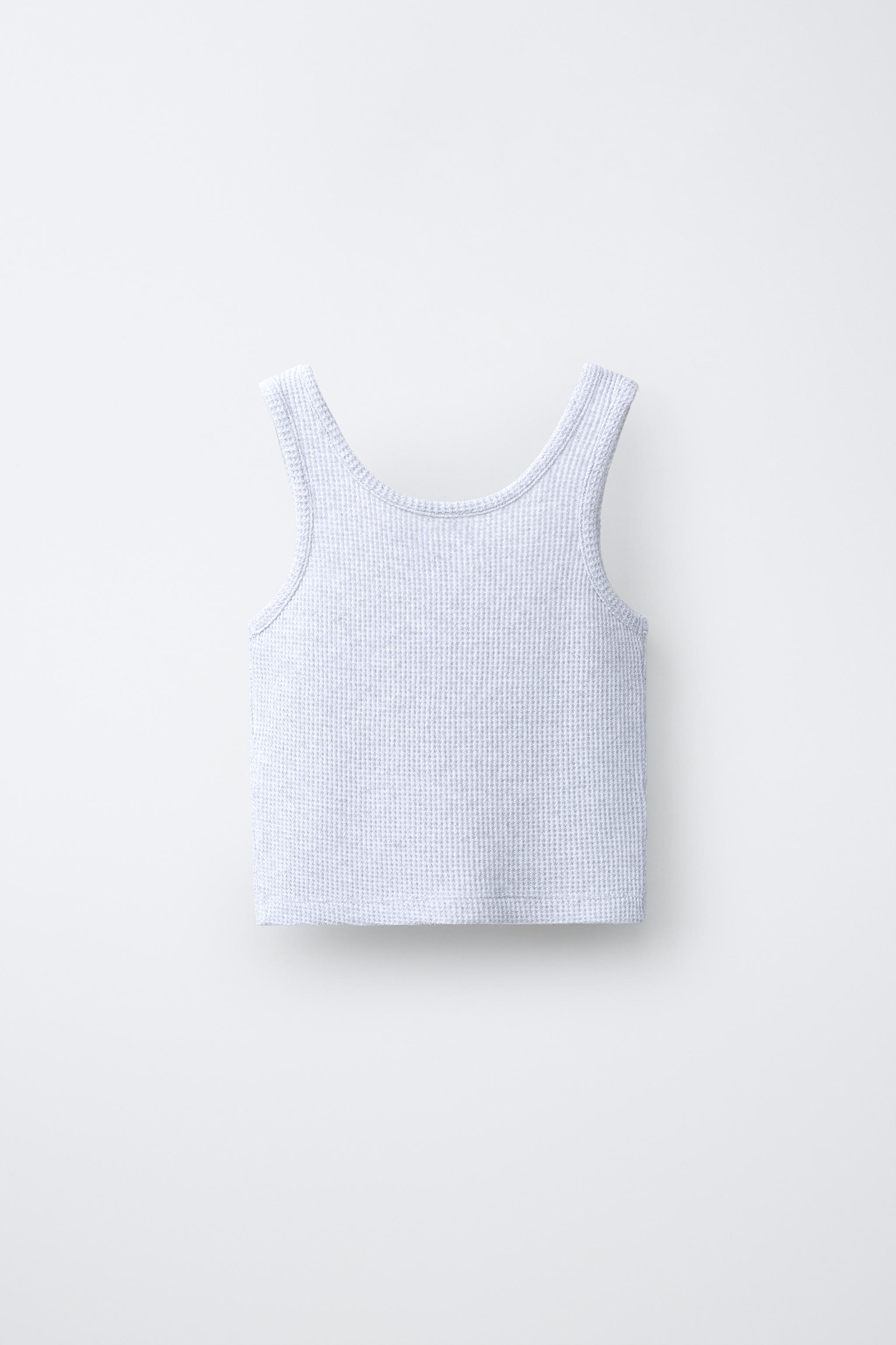 TEXT PRINT WAFFLE TOP